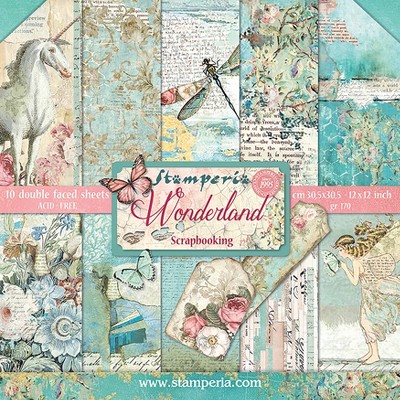 Stamperia Double-Sided Paper Pad 12"X12" 10/Pkg-Wonderland, 10 Designs/1 Each