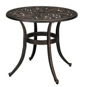 KTMBDW Cast Aluminum Outdoor Side Table,Small Patio Table,Outdoor Coffee Tables for Patio,Garden,Balcony, for All Weather, Bronze - 1 of 4