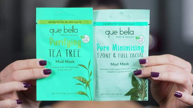 Que Bella Purifying Tea Tree Mud Mask - 0.5oz, 2 of 10, play video