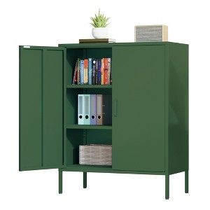 Rbied 31.5 in. W x 15.8 in. D x 40 in. H Metal File Cabinet Storage Cabinet with Adjustable Shelves for Homes, Offices and Coffee Bars - 1 of 4