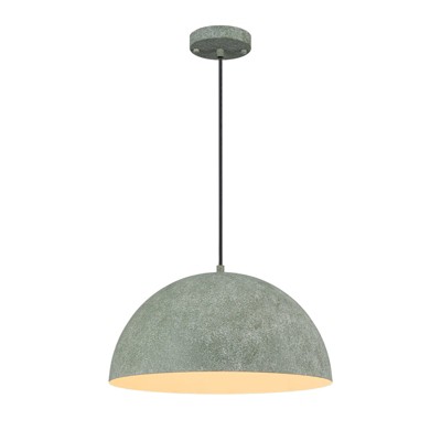LLHZSY Industrial Modern Indian Gray Dome Pendant Light Kitchen Island - White - W15.75"