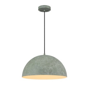 LLHZSY Industrial Modern Indian Gray Dome Pendant Light Kitchen Island - White - W15.75" - 1 of 4