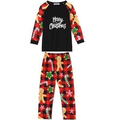 cheibear Christmas Sleepwear Long Sleeve Tee with Pants Lounge Family Pajama Sets