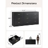 63" Dresser for Bedroom, Modern 9 Drawers Dresser with Deep Drawer, Wide Storage Chest of Drawer with Gold Handle Black - 2 of 4