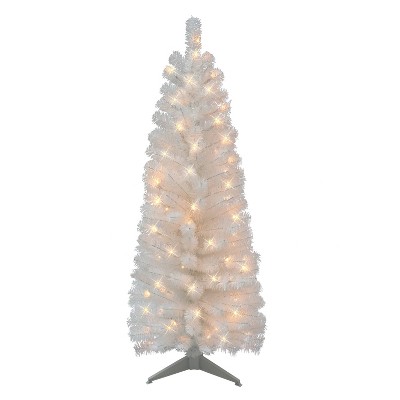 Puleo 4.5' Pre-lit Tinsel Artificial Christmas Tree with Clear Lights