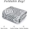 9x12ft Washable Vintage Geometric Printed Area Rug, Non Slip Low Pile Indoor Carpet, Ultra Thin Soft Mat for Living Room, Bedroom Office, Grey - 4 of 4