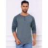 INSPIRE CHIC Men's Raglan Long Sleeve Tee Shirt Casual Henley T-Shirts - 4 of 4