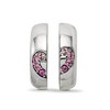 Black Bow Jewelry Pink Heart 2 Pc Magnetic Sterling Silver & Crystals Bead Charm - 4 of 4