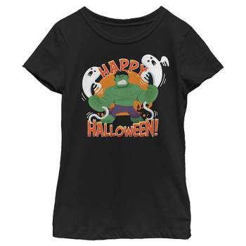 Girl's Marvel The Hulk Happy Halloween T-Shirt