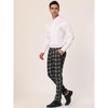 Lars Amadeus Men's Casual Slim Fit Flat Front Skinny Plaid Dress Pants - 4 of 4