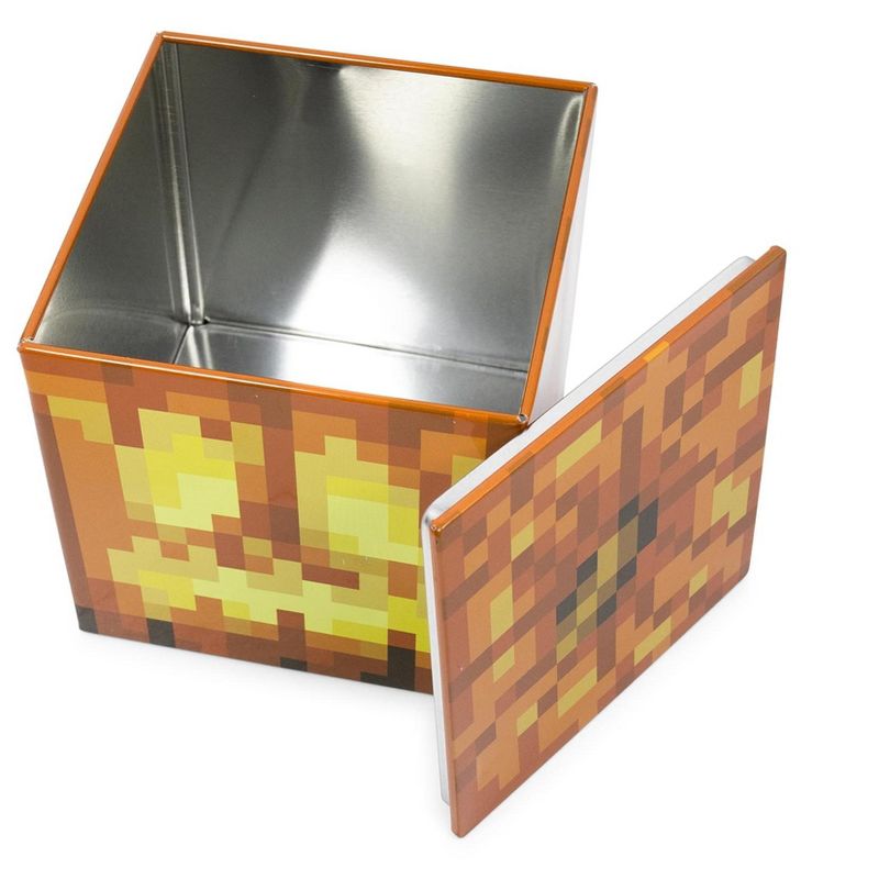 Ukonic Minecraft Jack O'Lantern Tin Storage Box Cube Organizer with Lid | 4 Inches, 2 of 8
