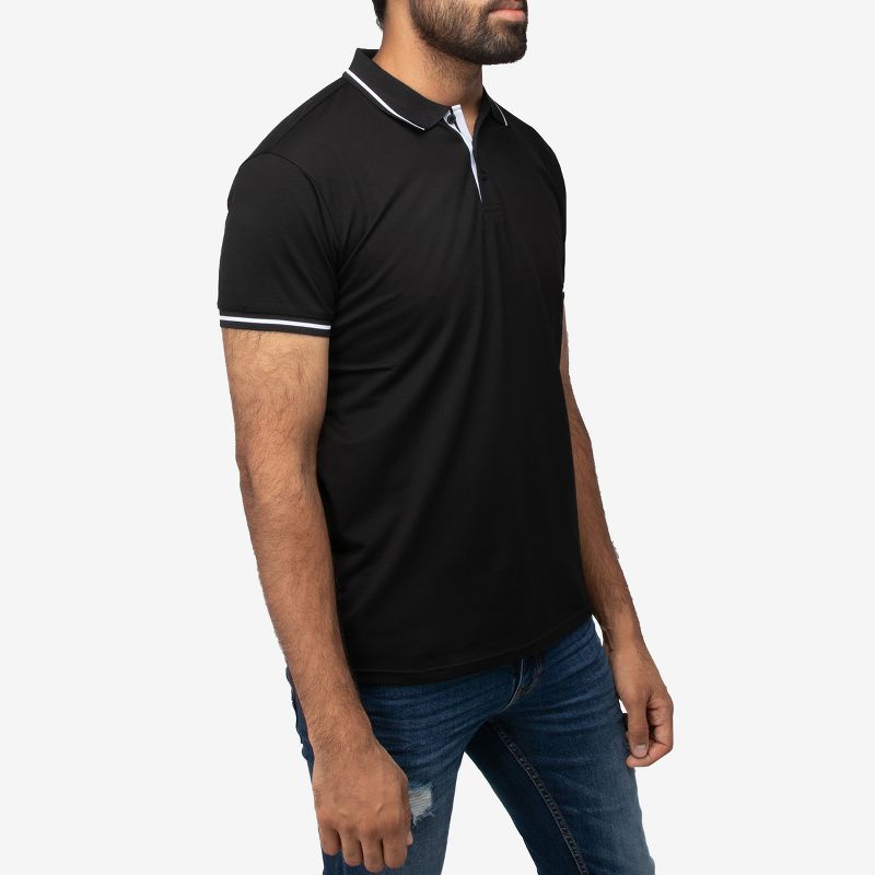 X RAY Men's Basic Short Sleeve Tipped Polo, 3 of 4