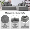 1/2/3/4pcs Oversized Modular Sectional Sofa, Boucle Convertible Floor Sofa Couch Set 4B -ModernLuxe - 4 of 4