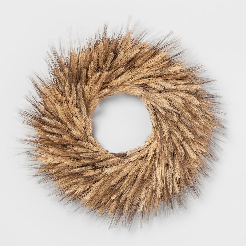 21.2" Dried Wheat Wreath Natural - Smith & Hawken&#8482;, 1 of 2