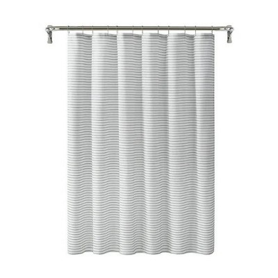 LunaLulinlk Black and White Dotted Stripe Fabric Shower Curtain