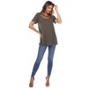 Women's Crisscross Neck Short Sleeve Top - White Mark - 4 of 4