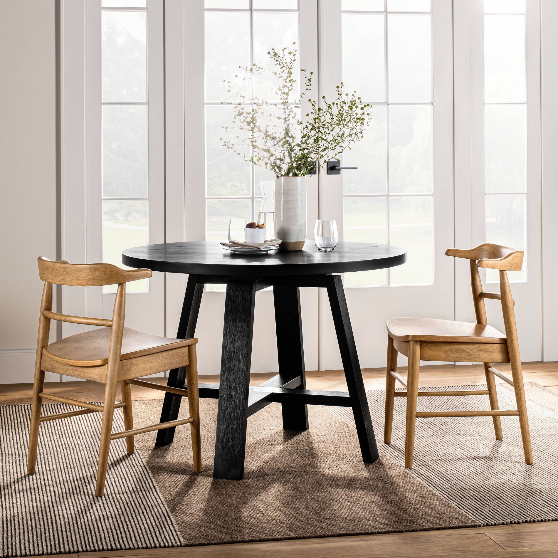 2pk Kaysville Curved Back Wood Dining Chair Natural - Threshold™ designed with Studio McGee: Rubberwood Frame, Spot Clean