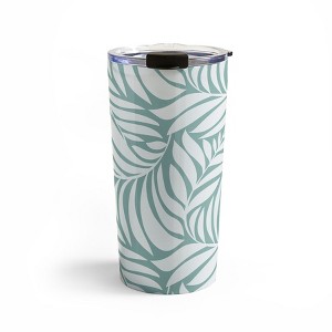 Heather Dutton Flowing Leaves Seafoam Travel Mug 20 oz Stainless Steel Travel Mug - Deny Designs - 1 of 4