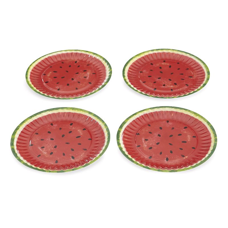 The Lakeside Collection Melamine Watermelon Dinner Plates for Meals and Snacks - Set of 4 4 Pieces, 4 of 6