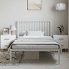 vidaXL White Metal Twin Bed Frame with Headboard, Heavy-Duty, Under-Bed Storage, No Mattress - 3 of 4