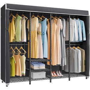 VIPEK V40C Plus Heavy Duty Clothes Rack with Cover, Extra Large Covered Wardrobe Closet Black Rack with Polyester Fabric Cover, Max Load 1300lbs - 1 of 4
