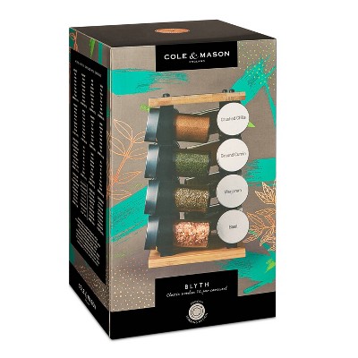 Bamboo Revolving Countertop Spice Rack with 16 Jars
