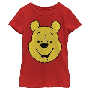 Girl's Winnie the Pooh Bear Big Face T-Shirt - 1 of 4