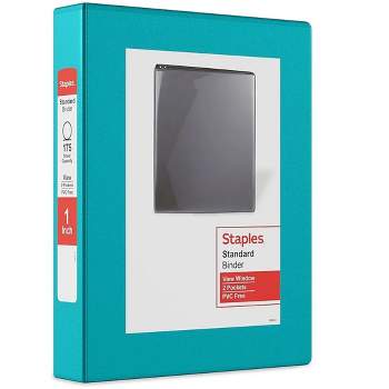 Staples Standard 1"" 3-Ring View Mini Binder Teal (26456-CC) 55424/26456