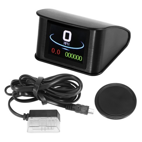 Unique Bargains 2.2 Mini Hud Head Up Display Car Dashboard Digital  Speedometer Multifunction Data Display Error Alarm Tft Lcd Display Obdii  Euobd : Target
