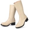 Perphy Women's Round Toe Side Zip Low Chunky Heels Mid Calf Boots - 2 of 3