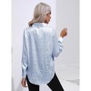 Women's Satin - Like Long Sleeve Blouse, Leopard Print Button - Down Shirt - 2 of 4