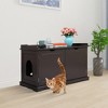FURNIinspire Pet Crates and Houses, Cat Washroom Furniture, Hidden Litter Box Furniture Washroom Storage Cabinet, Brown, 37.3"*18.9"*22.4" - 2 of 4