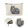 Unique Bargains Durable Jewelry Cats Pattern Makeup Bag Beige 1 Pc - 3 of 4