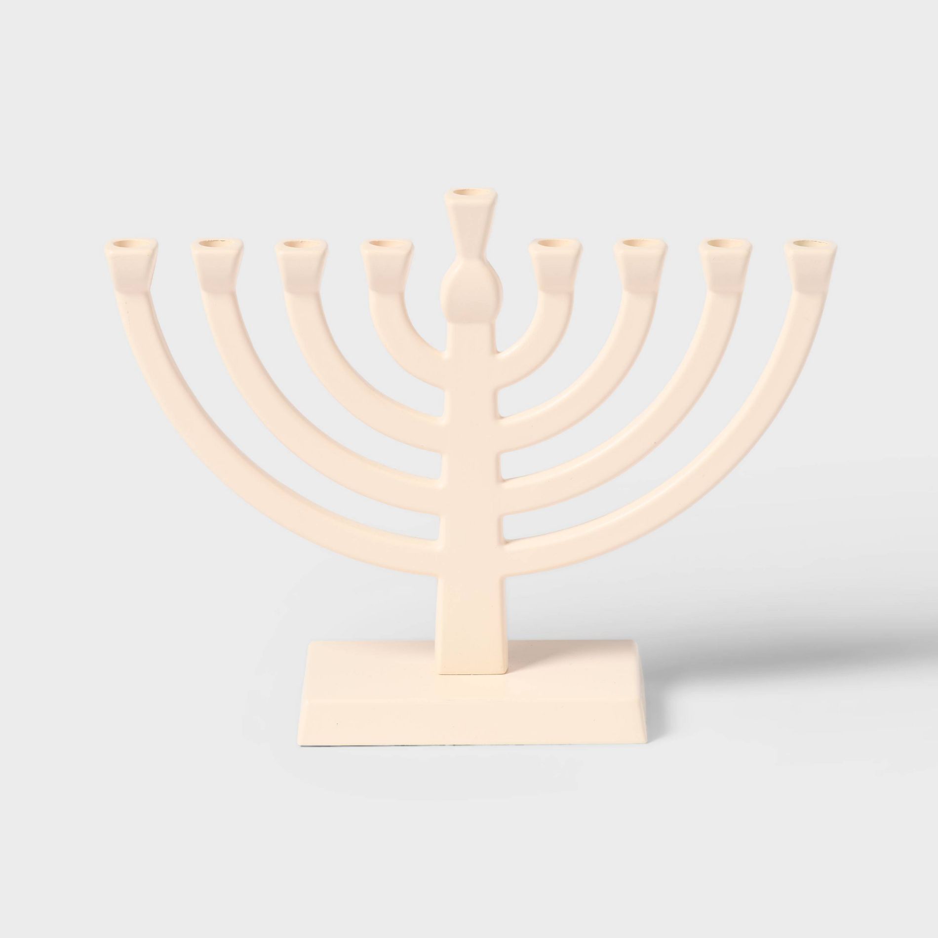 5.87"x7.75" Mini Menorah Taper Aluminum Alloy Hanukkah Candle Holder Cream - Spritz™