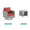 Sonkuki 3-Piece Patio Chair Set Brown Rattan Swivel Rocking Chair Set Coffee Table Suiting Backyard - 2 of 4