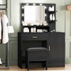 Whizmax Makeup Vanity Desk with Mirror & Lights-3 Lighting Modes, Large Drawers and Three Level Storage & Tiers of Open Shelves for Bedroom - 3 of 4
