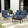 Aoodor Outdoor Deep Seat Chair Cushion Set, Olefin Fabric, Slipcover with Sponge Foam, (Set of 2 Seats, 2 Backs, 2 Lumbar Pillows) - 2 of 4