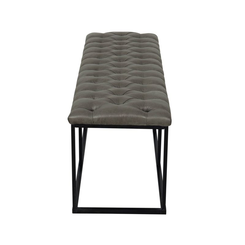 Draper Ottoman with Button Tufting Gray - HomePop, 3 of 13