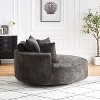 NicBex Couches for Living Room 55''L Chenille Single Swivel Sofa Chair Fluffy Modern Sleeper 360 Degree Swivel Chair with 3 Throw Pillows - 3 of 4