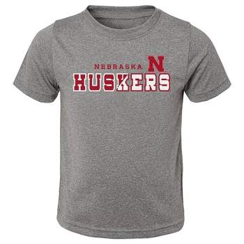 NCAA Nebraska Cornhuskers Boys' Heather Gray Poly T-Shirt