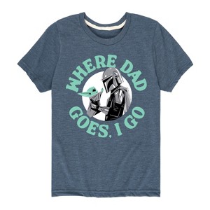 Boys' - The Mandalorian - Where Dad Goes I Go Short Sleeve Graphic T-Shirt - 1 of 4