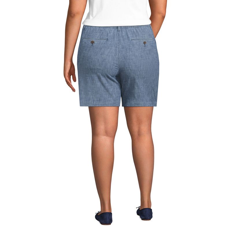 Lands' End Women's Plus Size Elastic Back Classic 7" Chino Shorts, 2 of 5