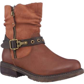 GC Shoes Codie Buckle Strap Zipper Detail Lug Sole Ankle Boots