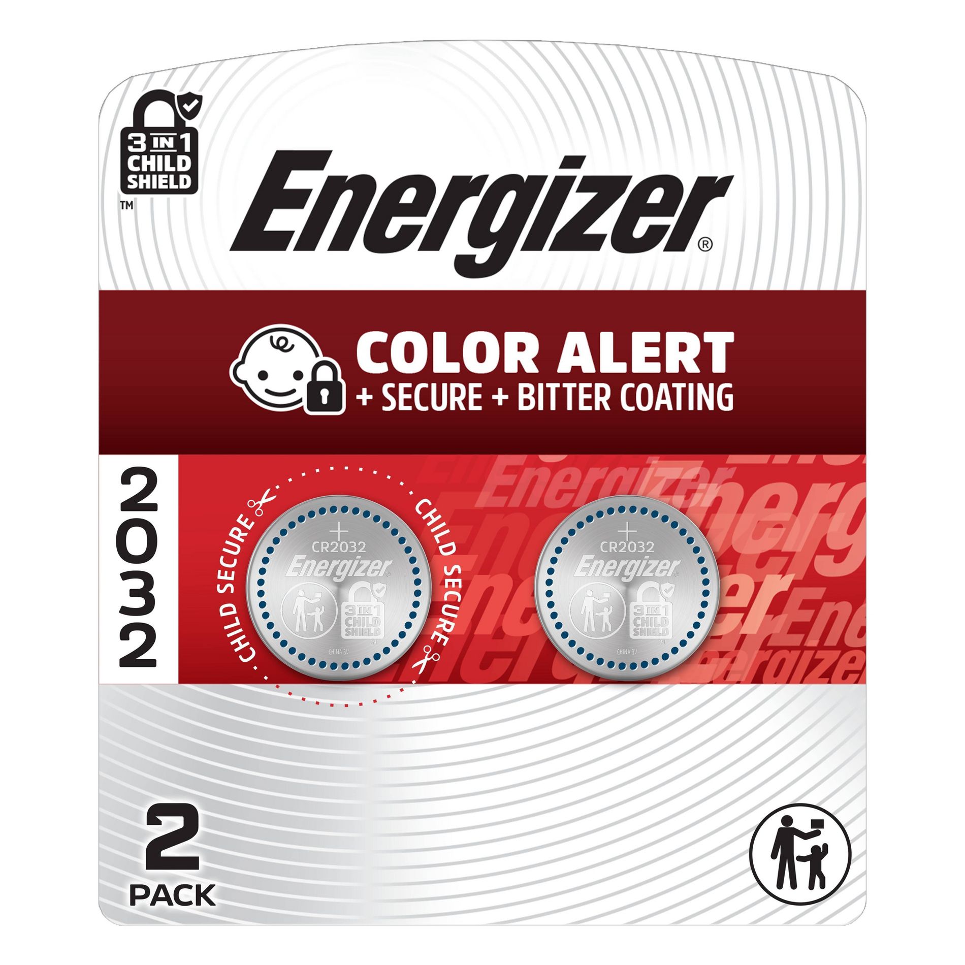 Energizer 2032 Batteries 2pk - Lithium Coin Battery: Household, Silver, Single-Use