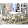 3-Piece Linen White Finish Solid Wood Top - Dining Room Set with High Back - Seats 4 - 2 of 4