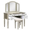 43in Yami Bedroom Vanity Table Makeup Dresser Desk with Mirrored Drawers and Stool-Maison Boucle - 4 of 4