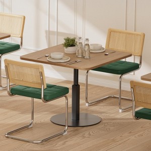 Okak Mid Century Breuer Designed Rattan Back Dining Chairs for Kitchen Dining Room,Faux Leather Upholstered Seating Dining Chair Set - 1 of 4
