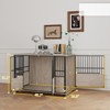 VisioGear 46" Dog Crate, Decorative Dog Kennel Indoor End Table with Double Doors, Multi-Purpose Pet Crate, Brown, 45.7"*26.8"*31.1" - 3 of 4
