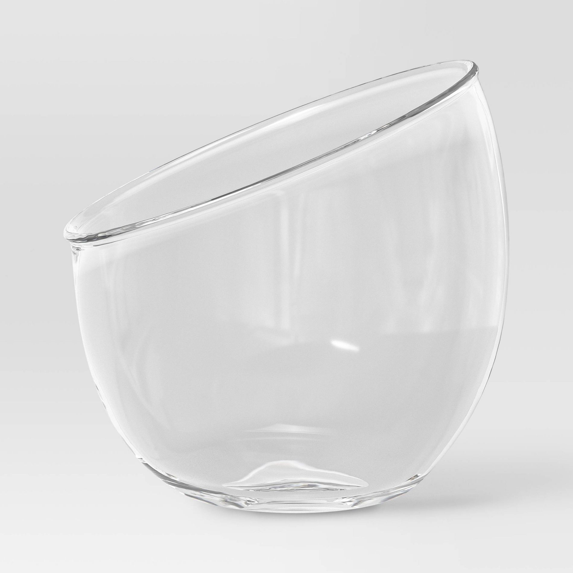 Angled Round Glass Vase - Threshold™: Watertight Decor, Hand Wash, Tabletop Display, 5.9" Height