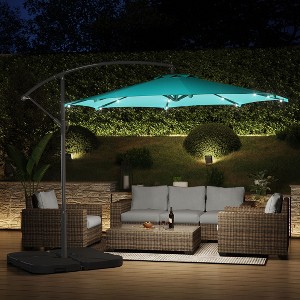 WestinTrends 10 Ft Outdoor Patio Solar LED Cantilever Umbrella - 1 of 3